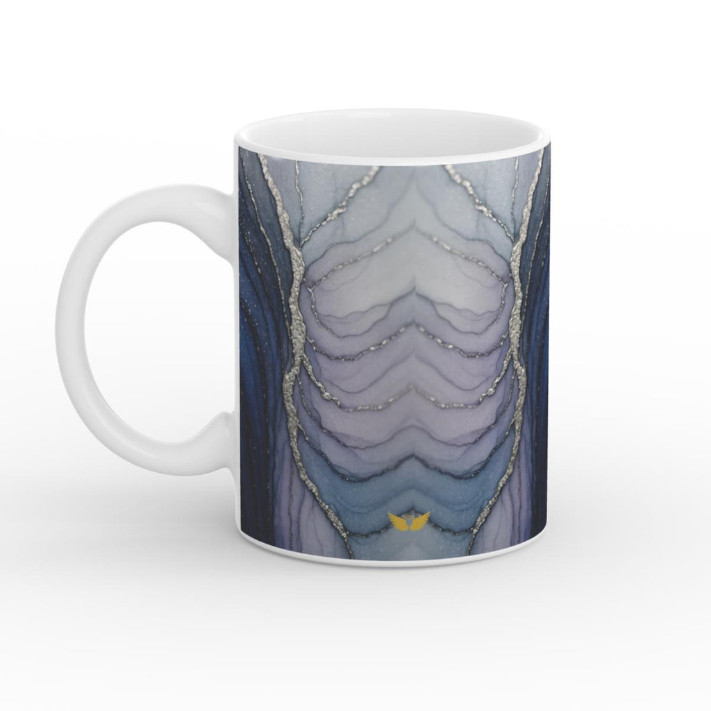 White Glossy Mug Starlit Stone
