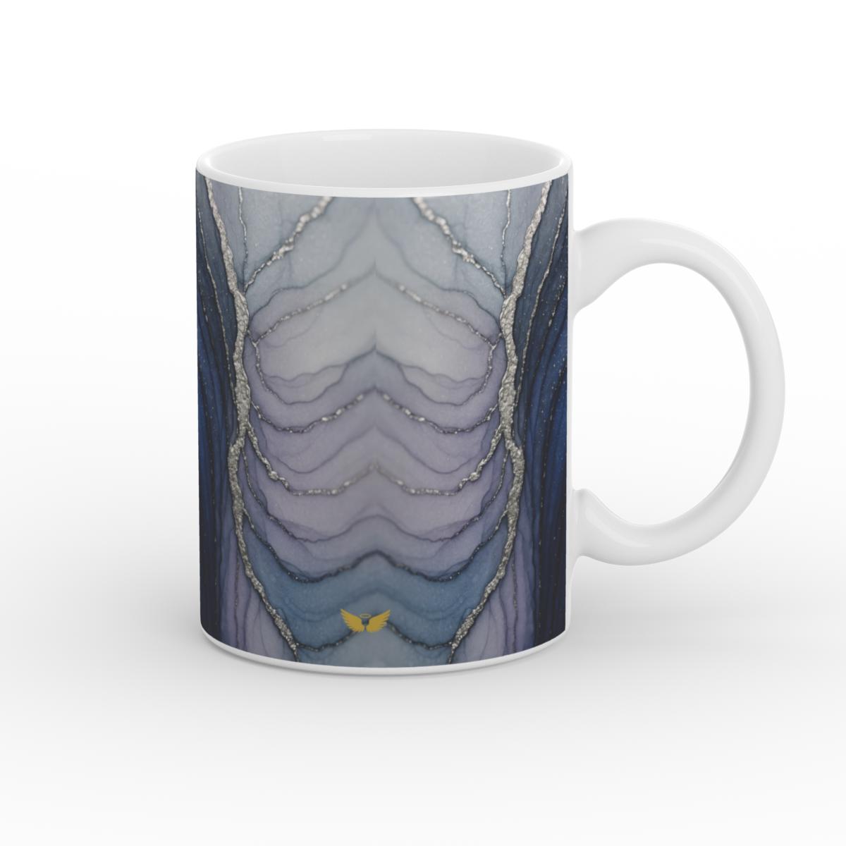 White Glossy Mug Starlit Stone