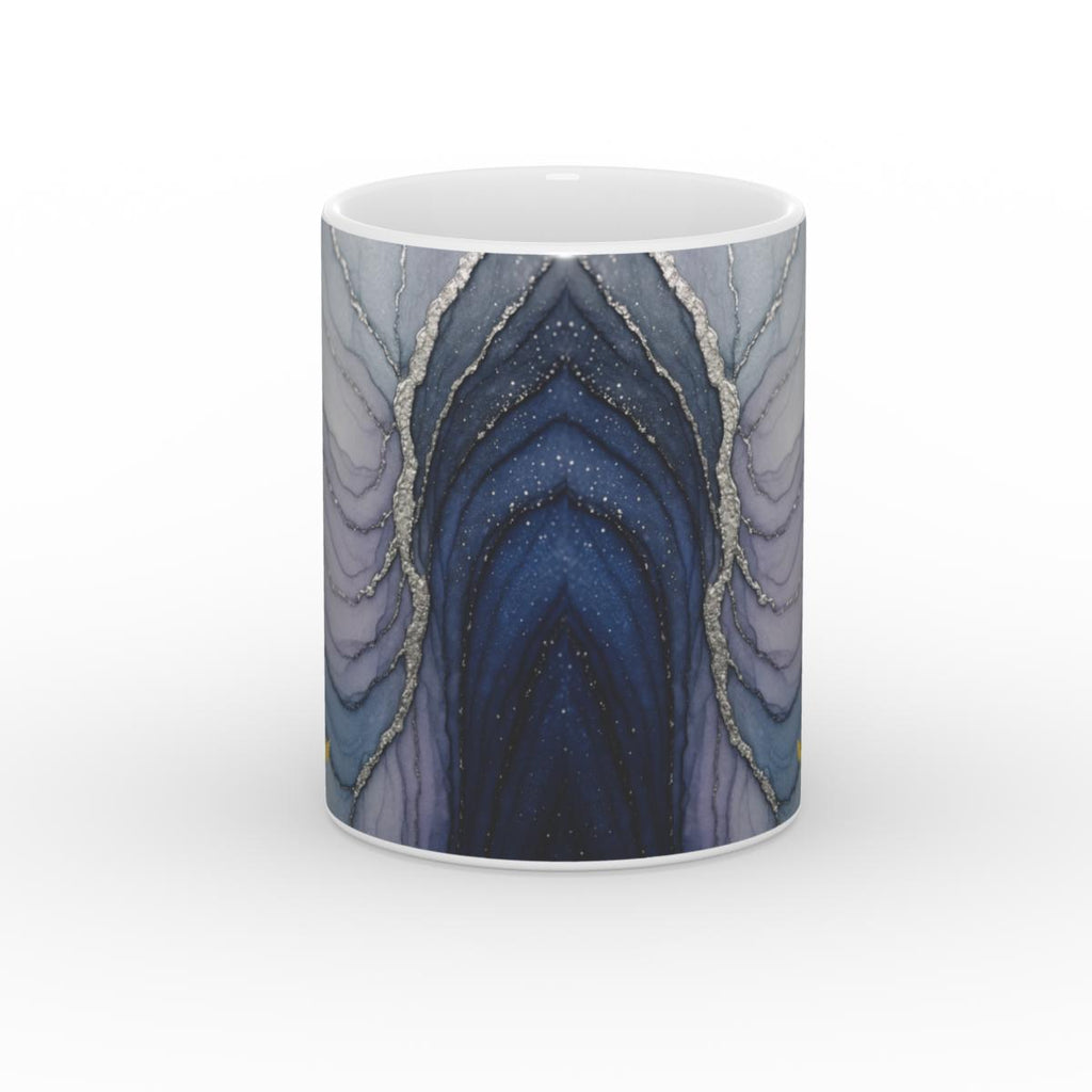 White Glossy Mug Starlit Stone