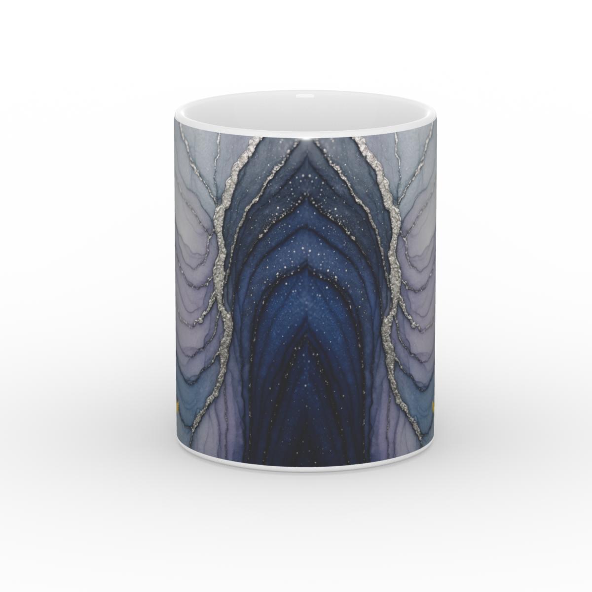 White Glossy Mug Starlit Stone