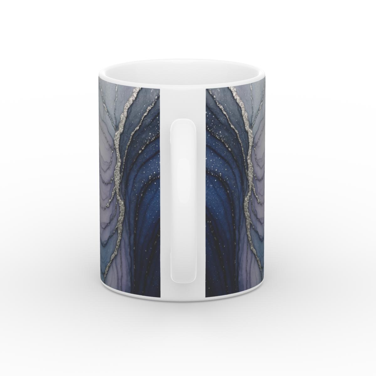 White Glossy Mug Starlit Stone