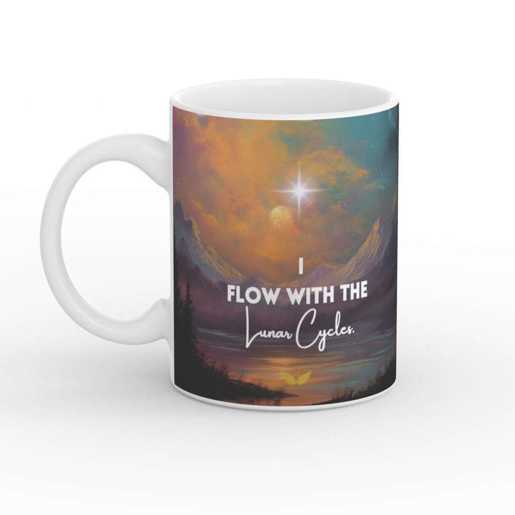 White Glossy Mug Lunar Flow