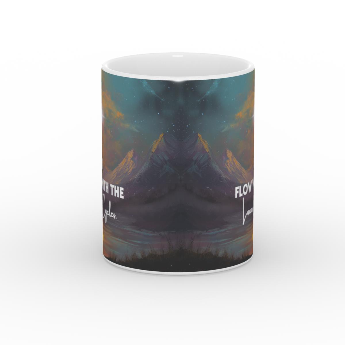 White Glossy Mug Lunar Flow