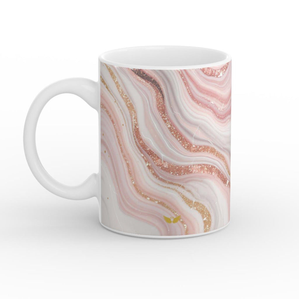 White Glossy Mug Rose Quartz Glow