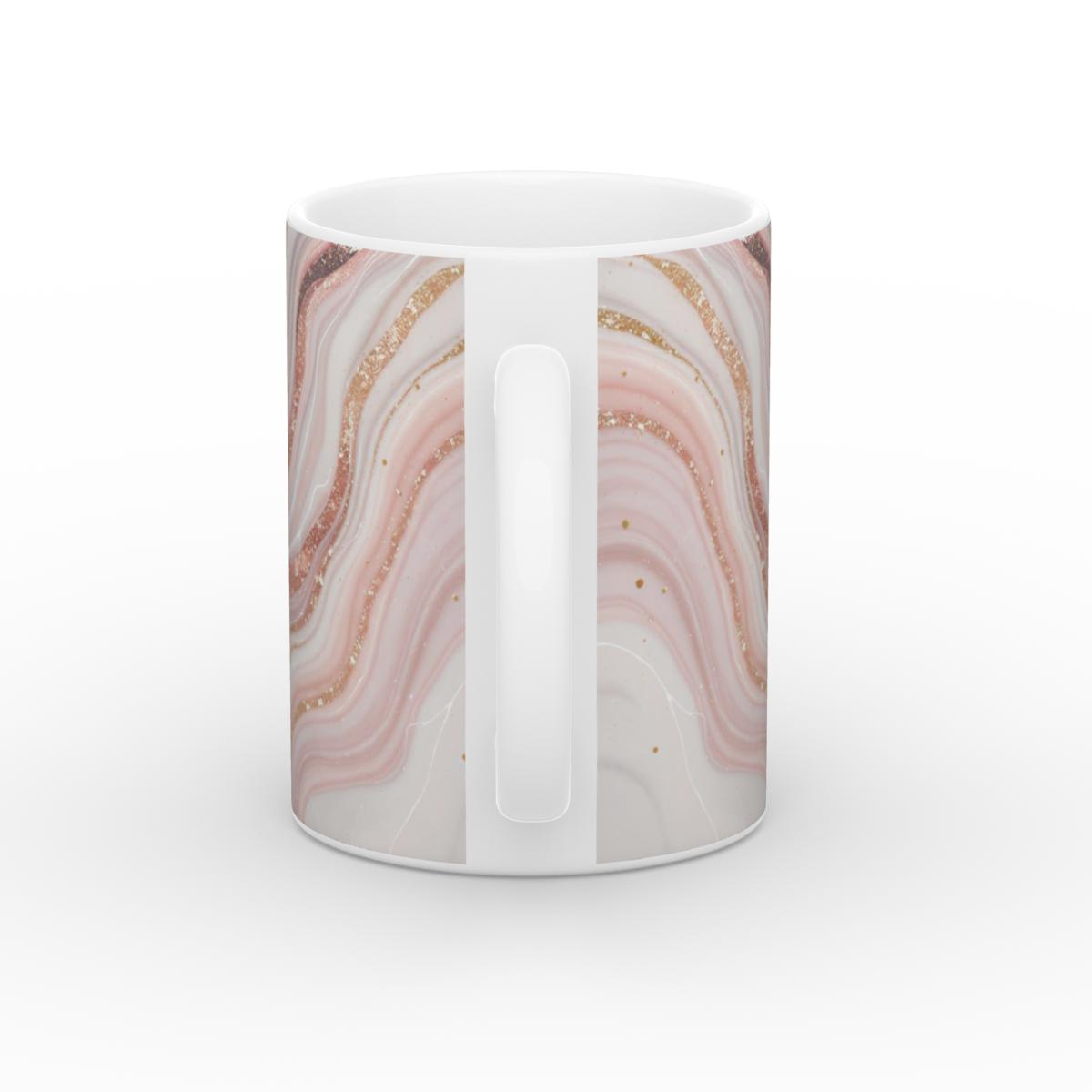 White Glossy Mug Rose Quartz Glow