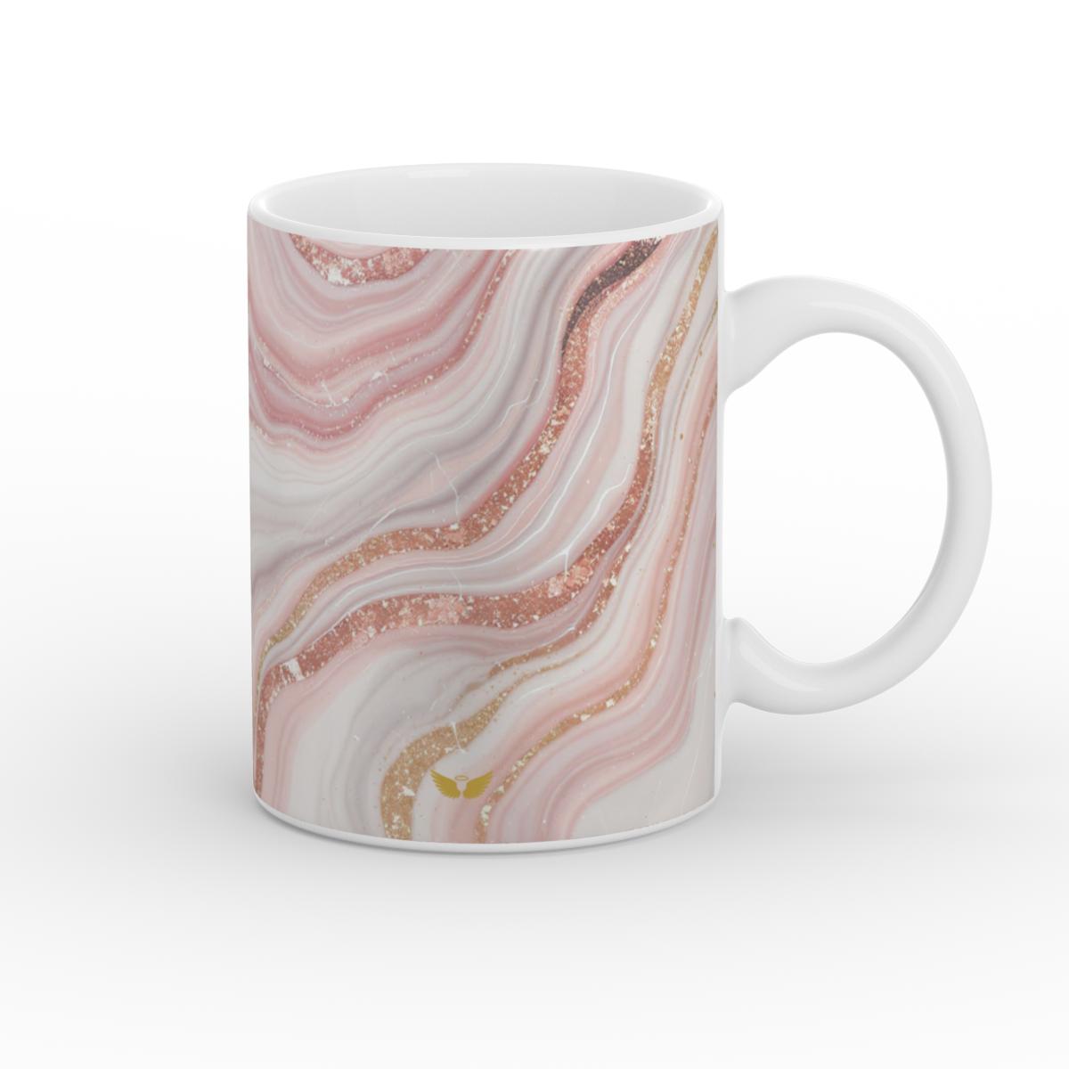 White Glossy Mug Rose Quartz Glow