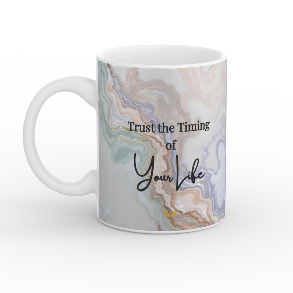White Glossy Mug Divine Timing