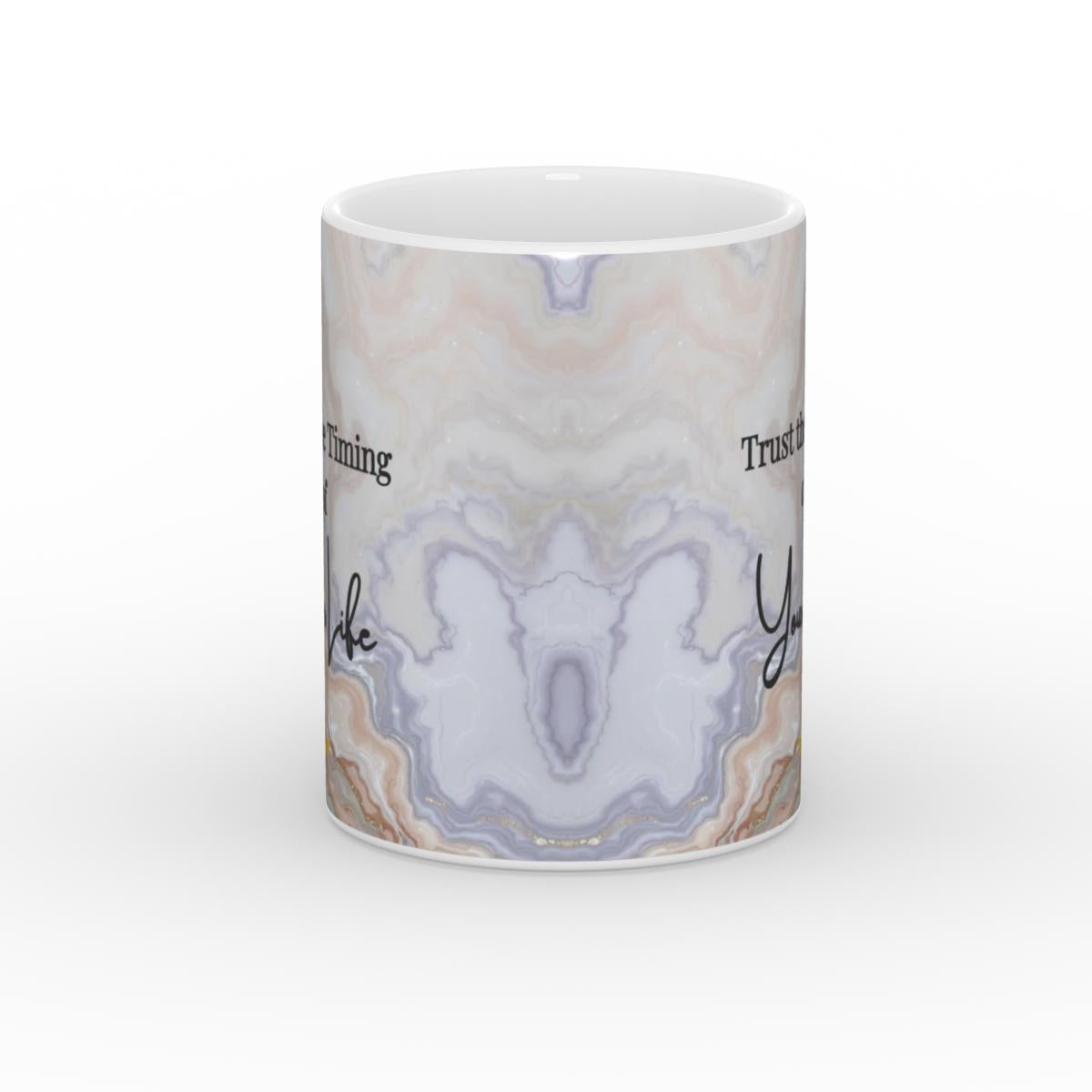 White Glossy Mug Divine Timing