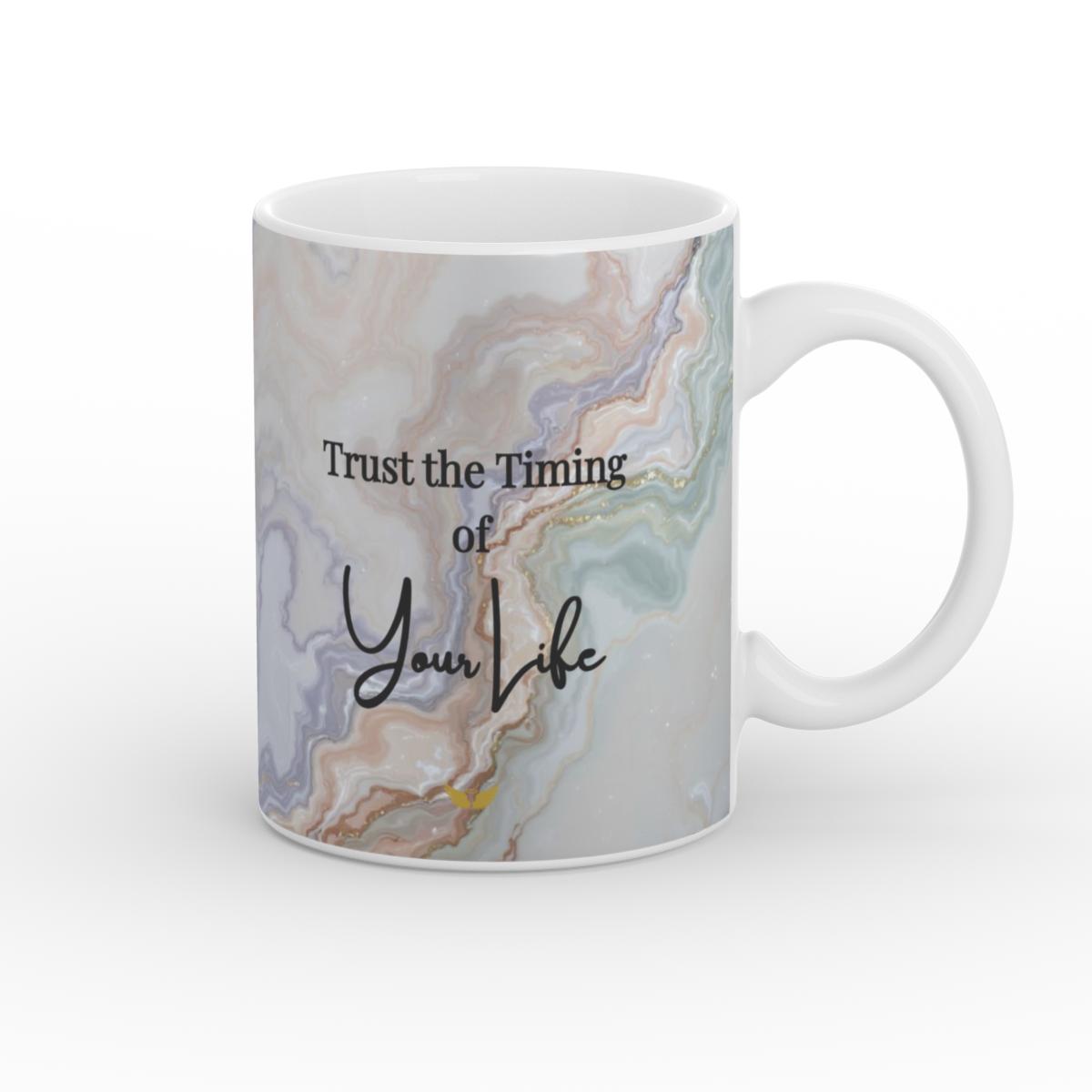 White Glossy Mug Divine Timing