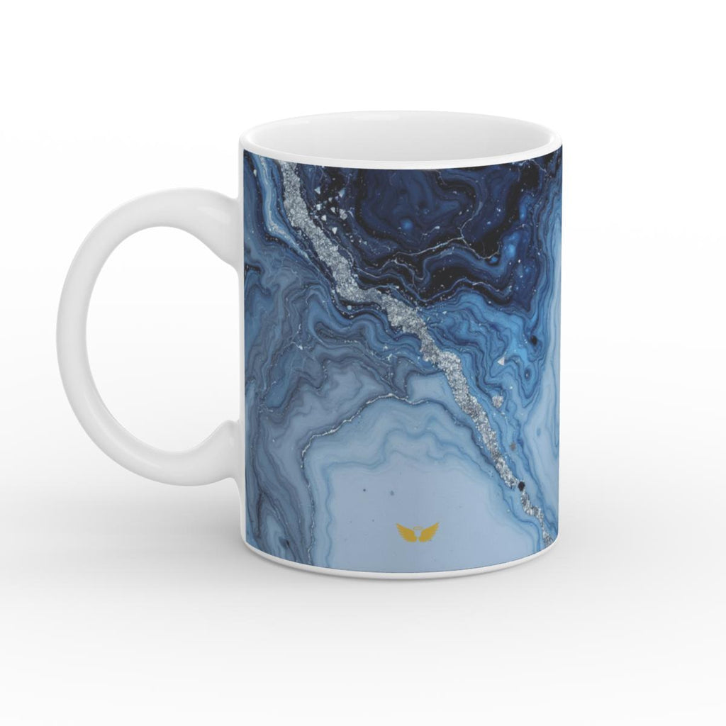 White Glossy Mug Midnight waves