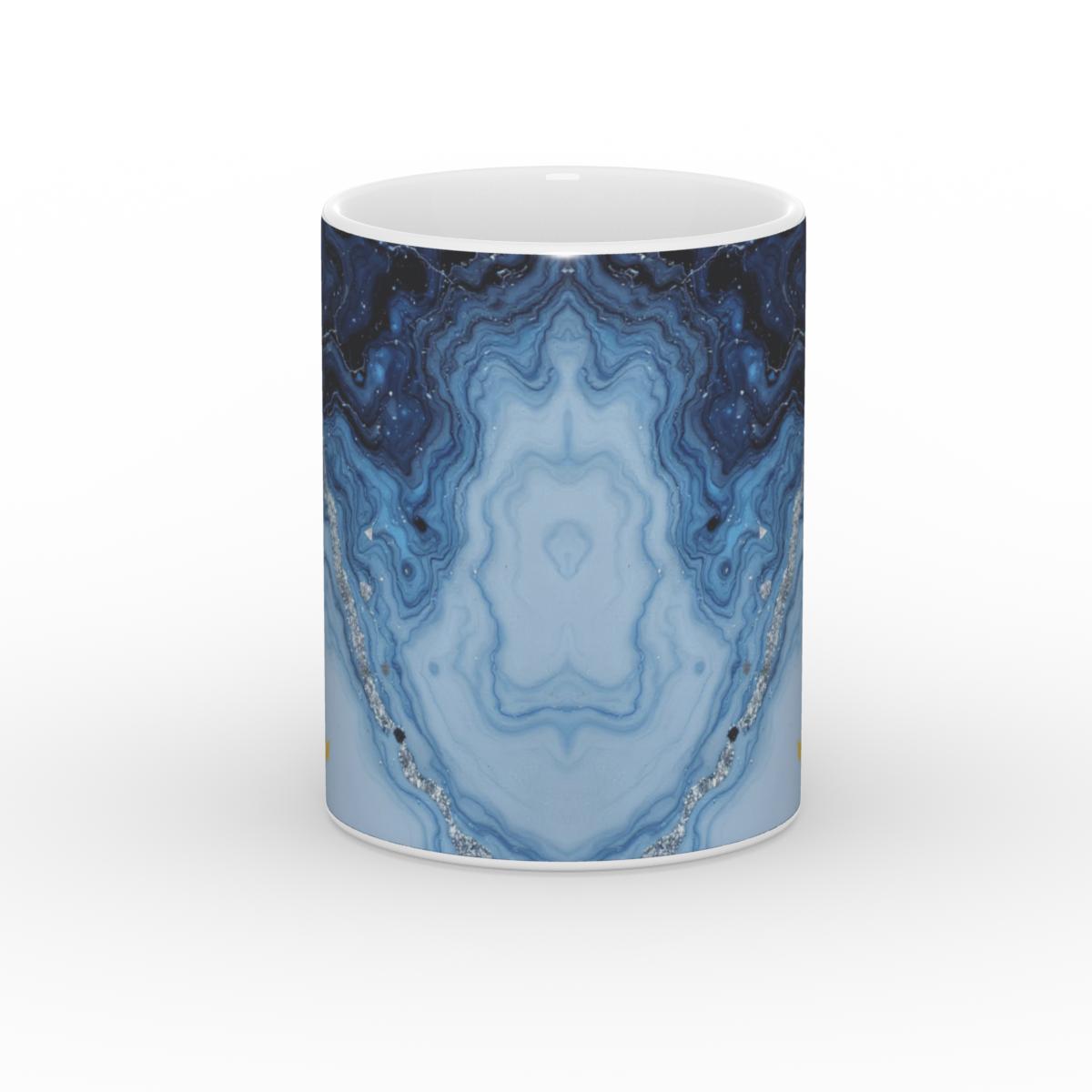 White Glossy Mug Midnight waves