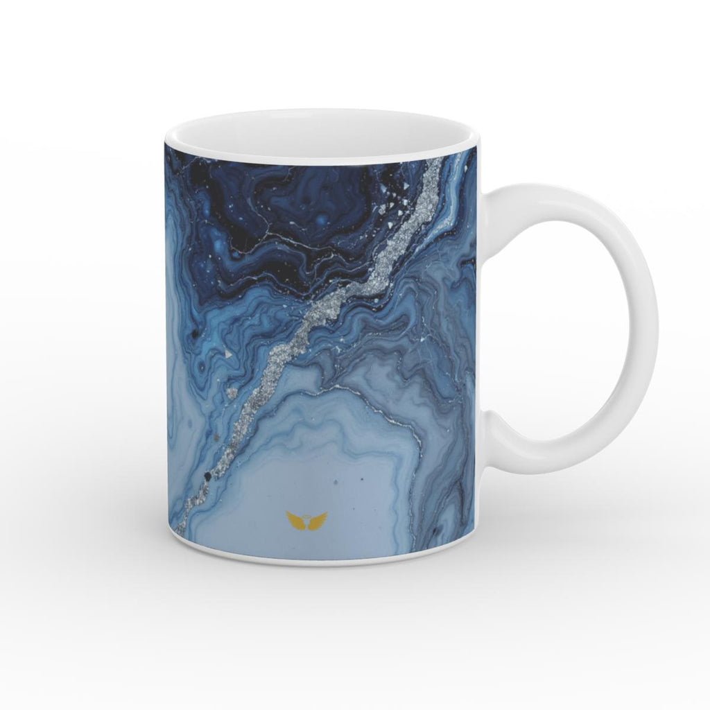 White Glossy Mug Midnight waves