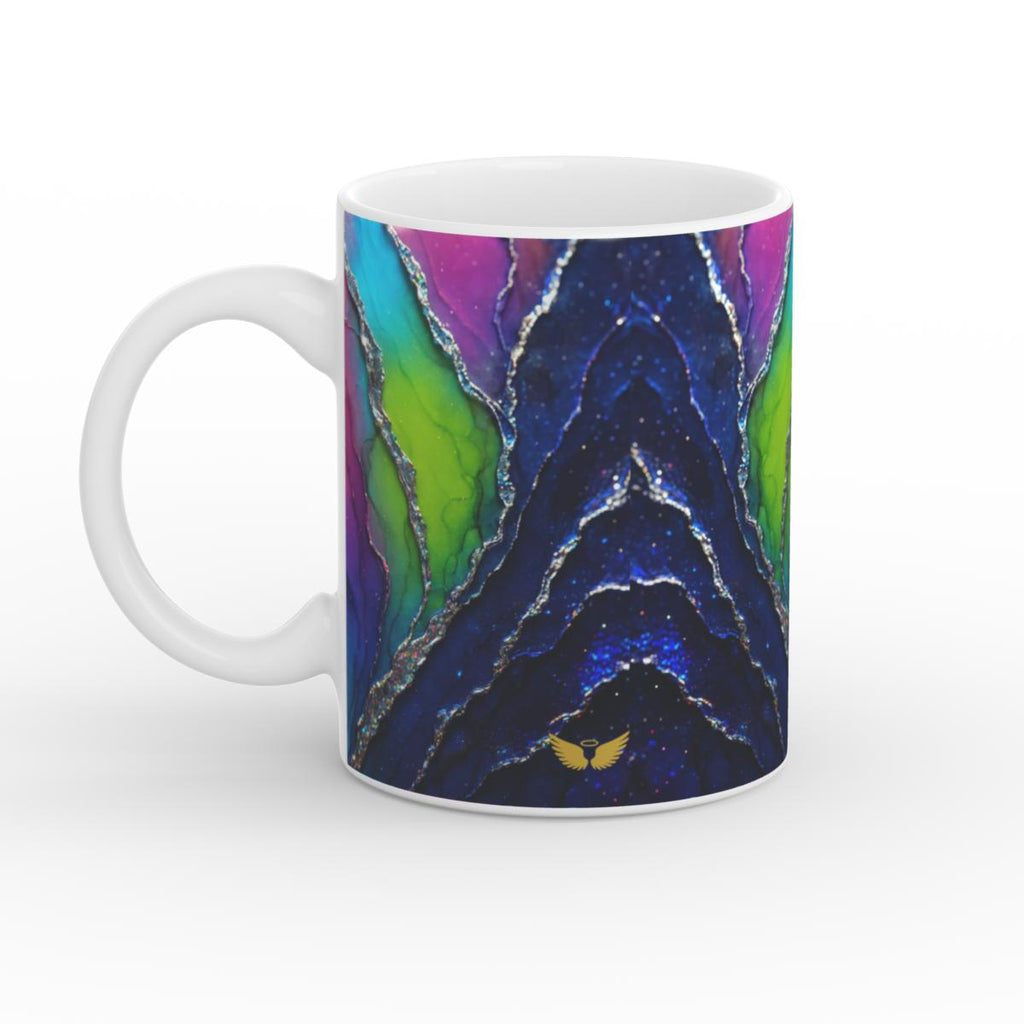 White Glossy Mug Aurora Heart