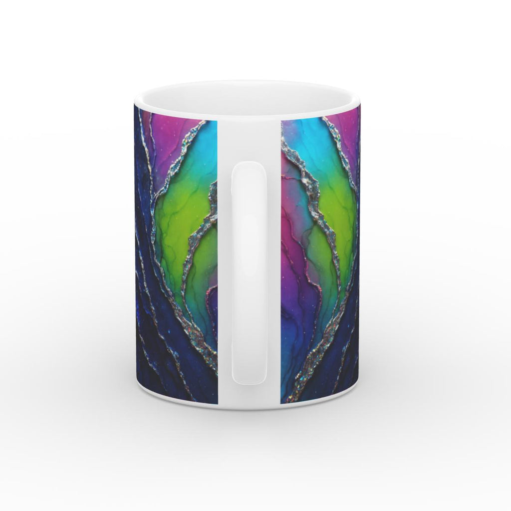 White Glossy Mug Aurora Heart
