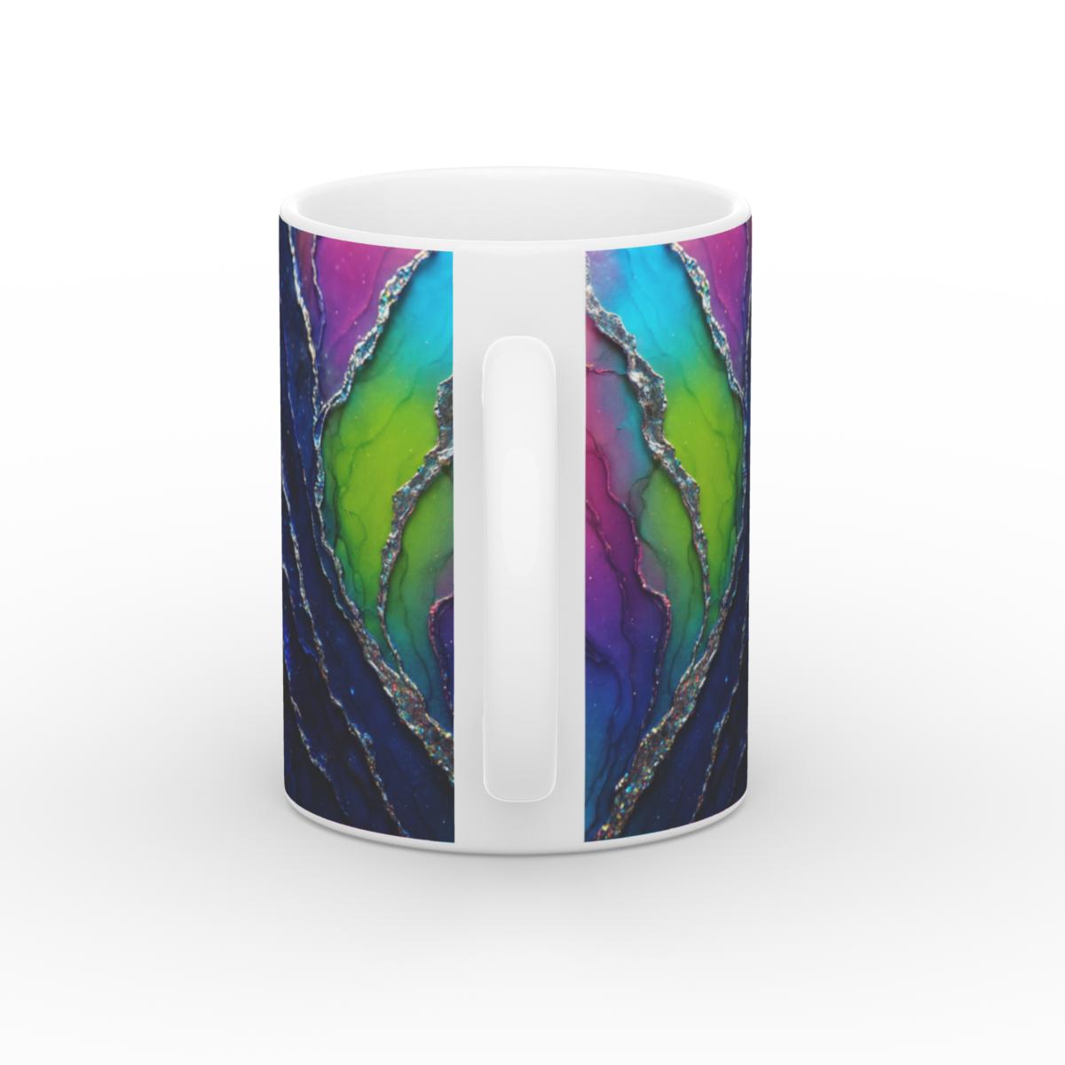 White Glossy Mug Aurora Heart