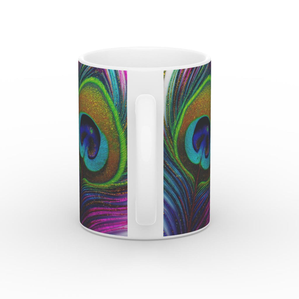 White Glossy Mug Sacred Feather