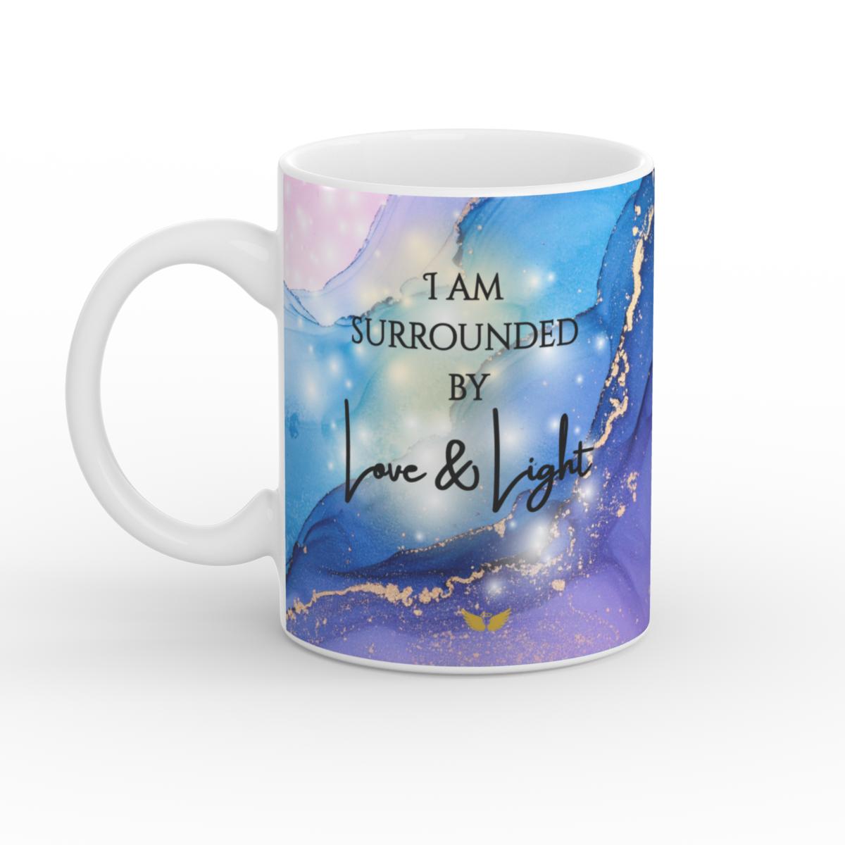 White Glossy Mug Love & light