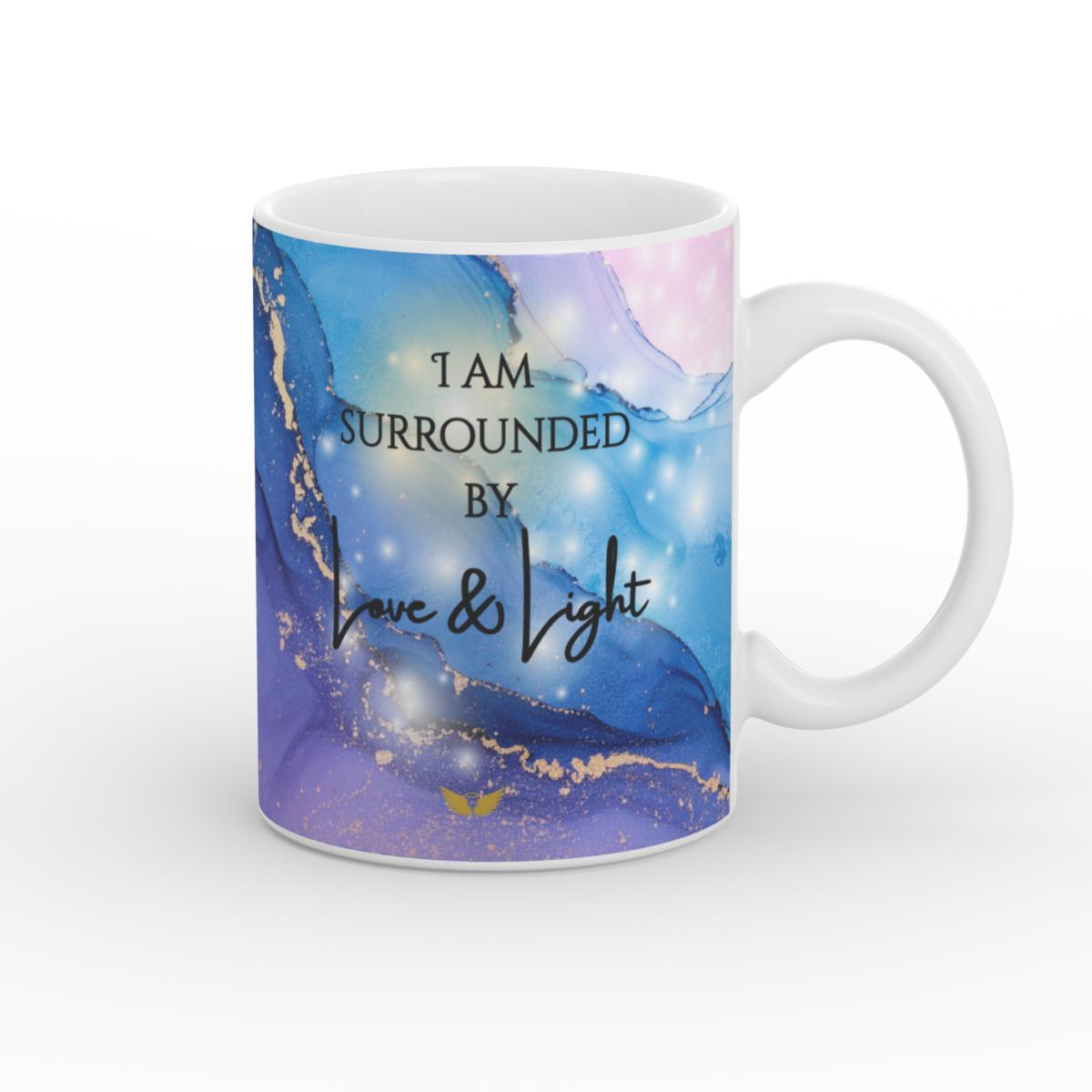 White Glossy Mug Love & light