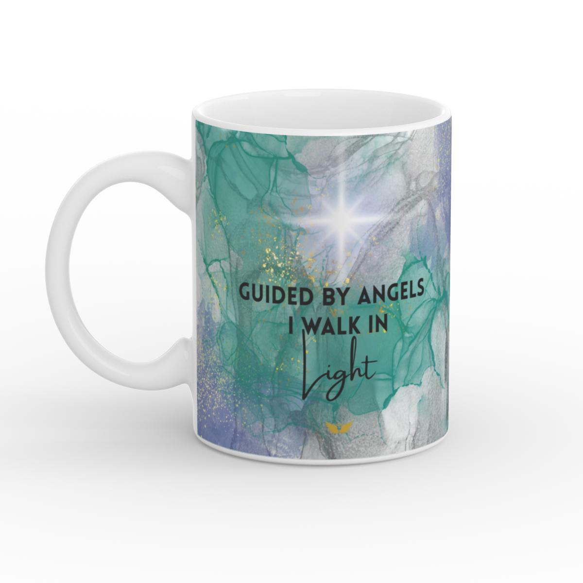 White Glossy Mug Angel light