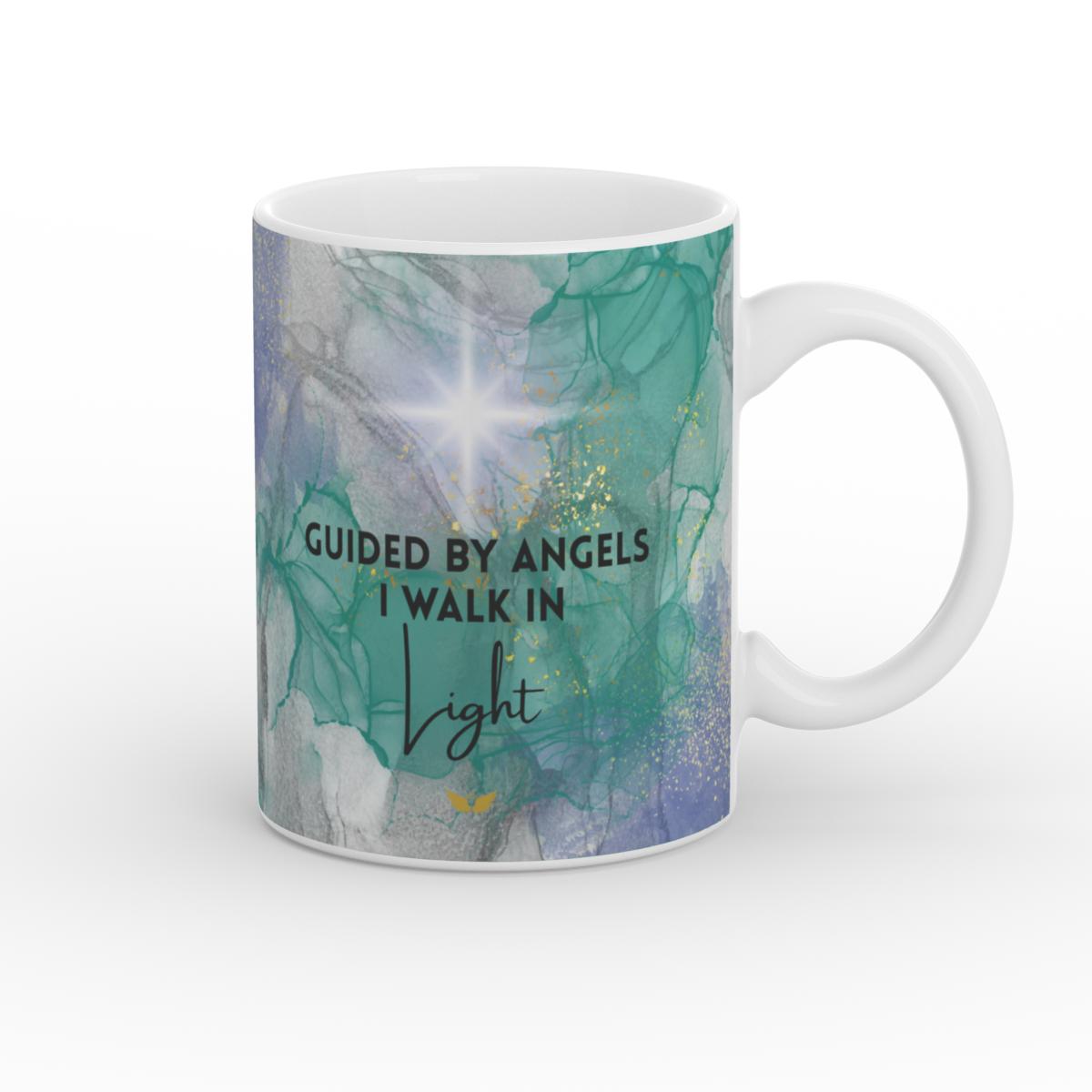 White Glossy Mug Angel light