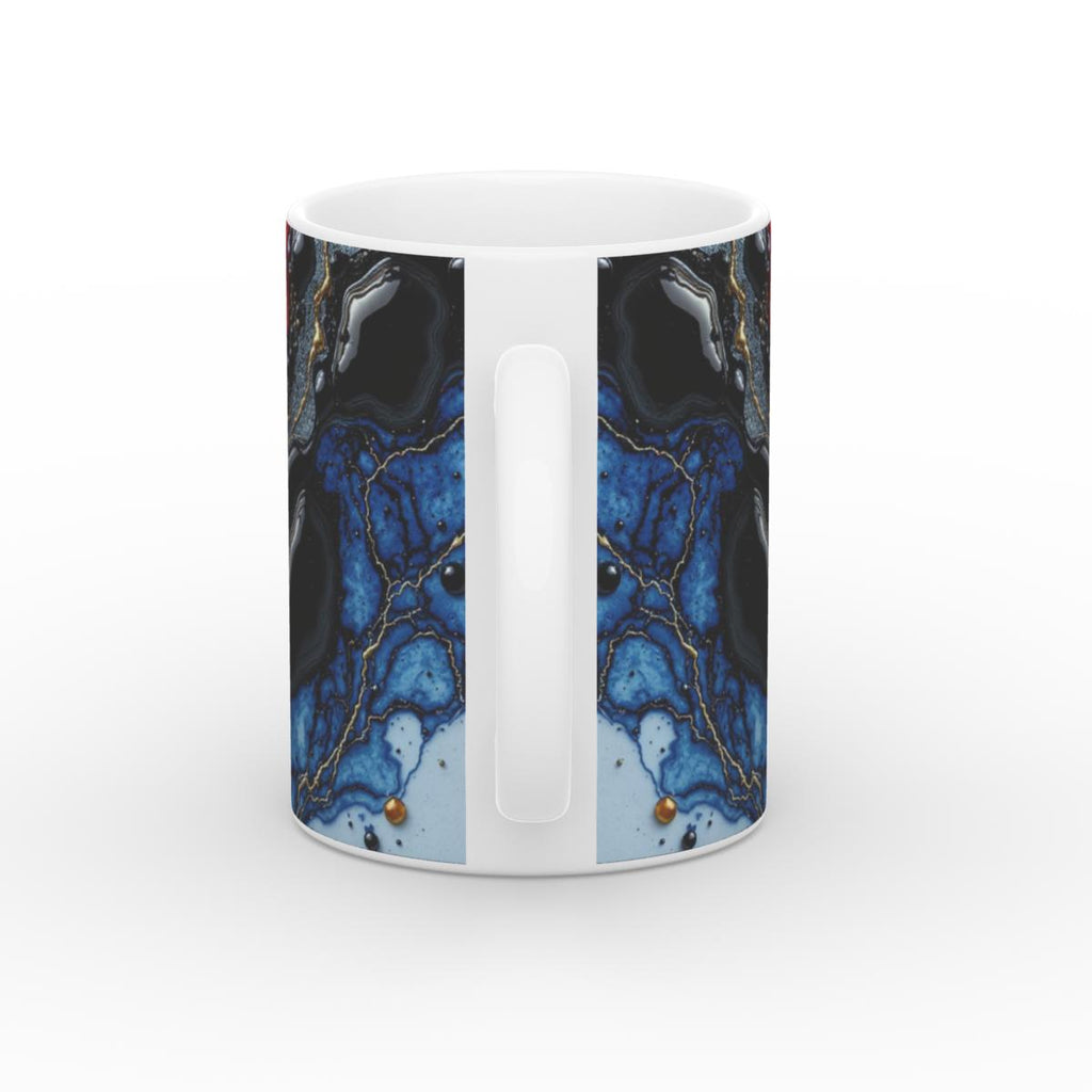 White Glossy Mug Lava and Ocean