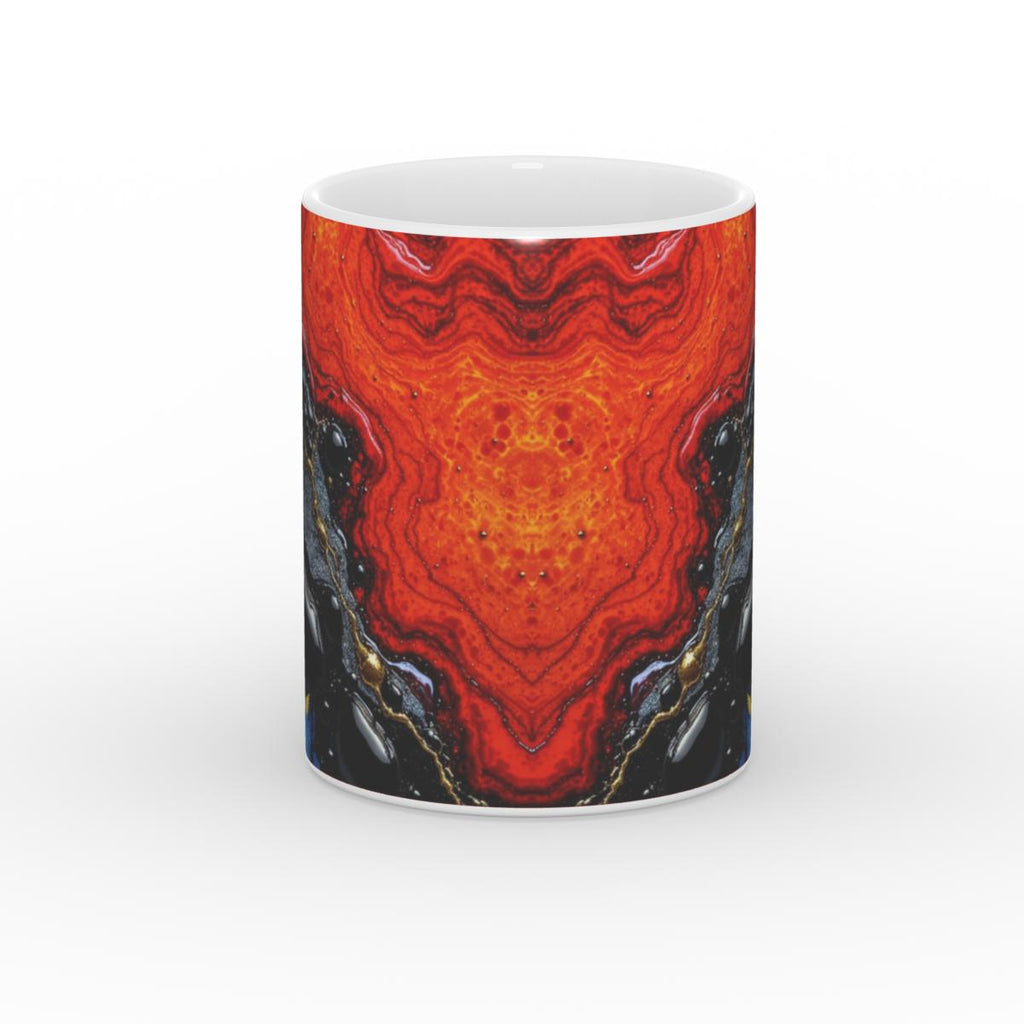 White Glossy Mug Lava and Ocean