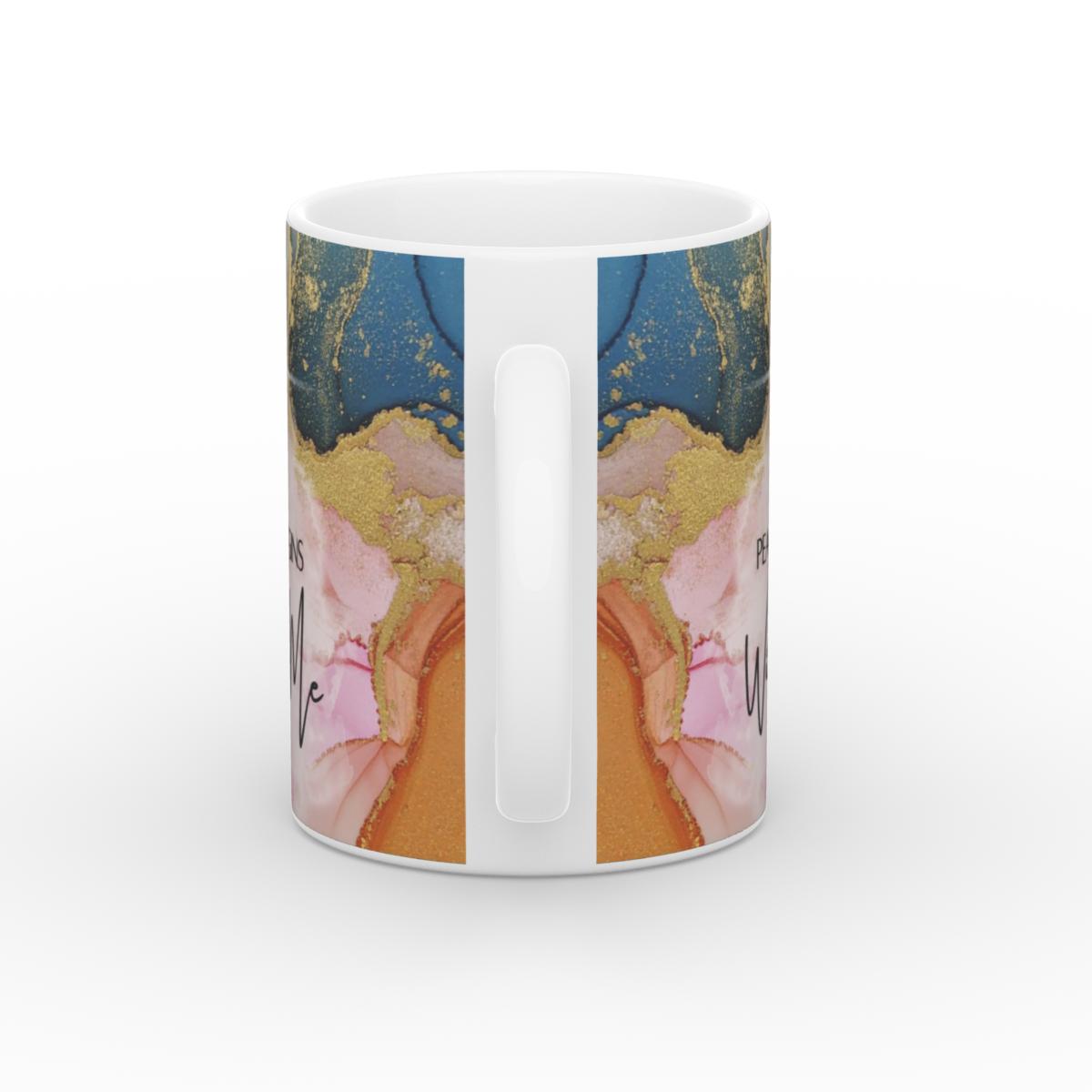 White Glossy Mug Peace begins