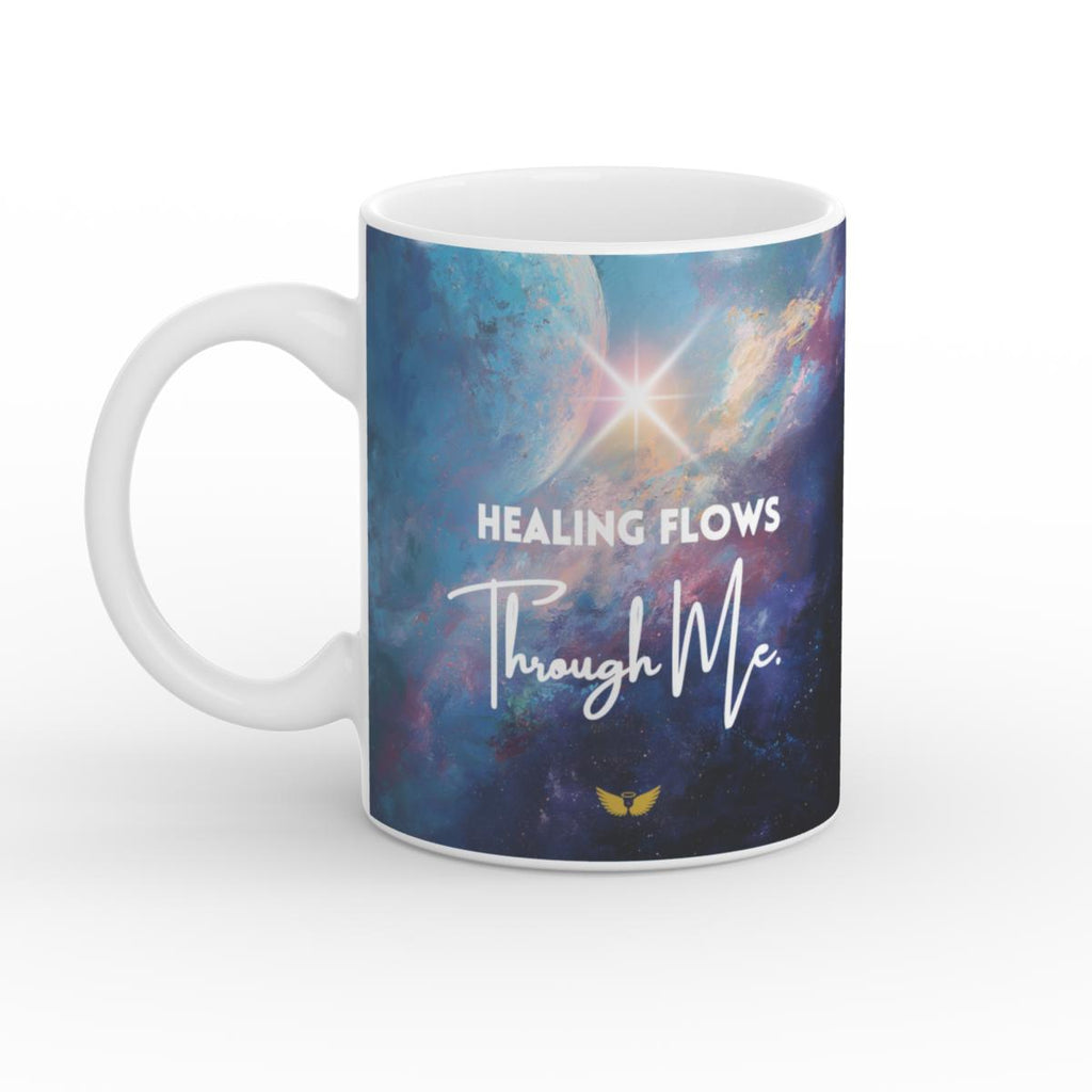 White Glossy Mug Cosmic Healing