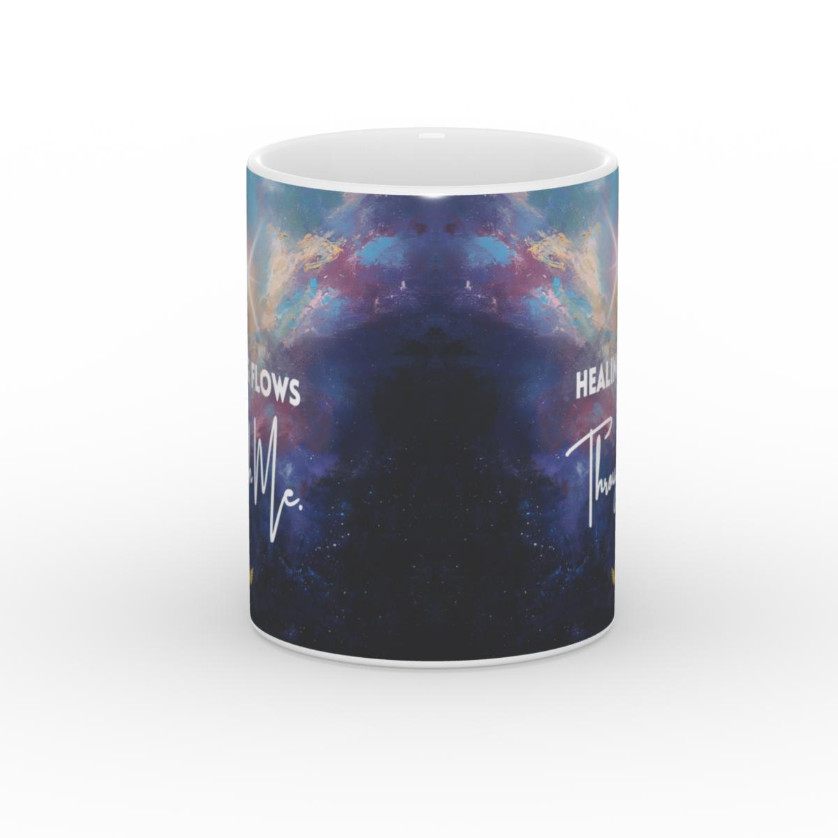 White Glossy Mug Cosmic Healing