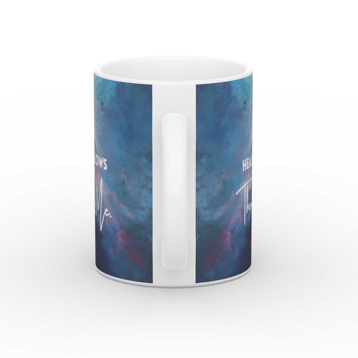White Glossy Mug Cosmic Healing