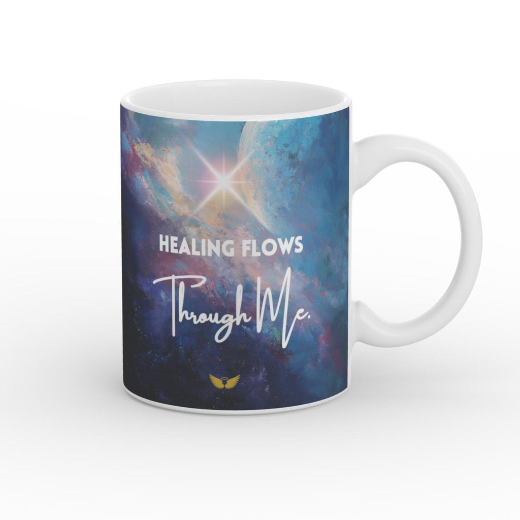 White Glossy Mug Cosmic Healing