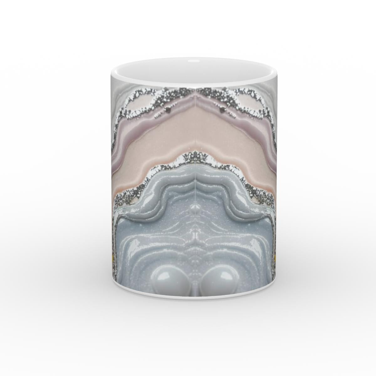 White Glossy Mug Crystal flow