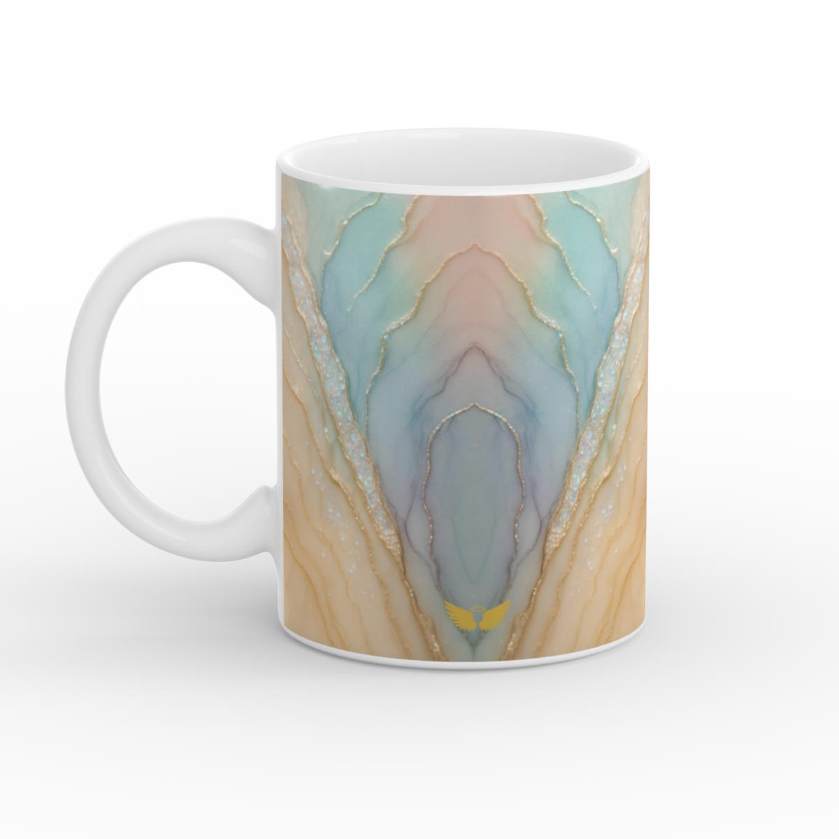 White Glossy Mug Golden Tide