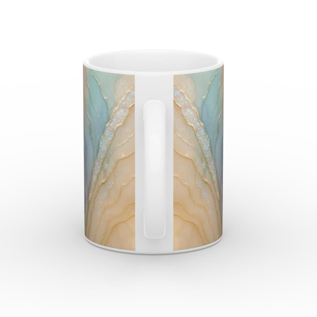 White Glossy Mug Golden Tide