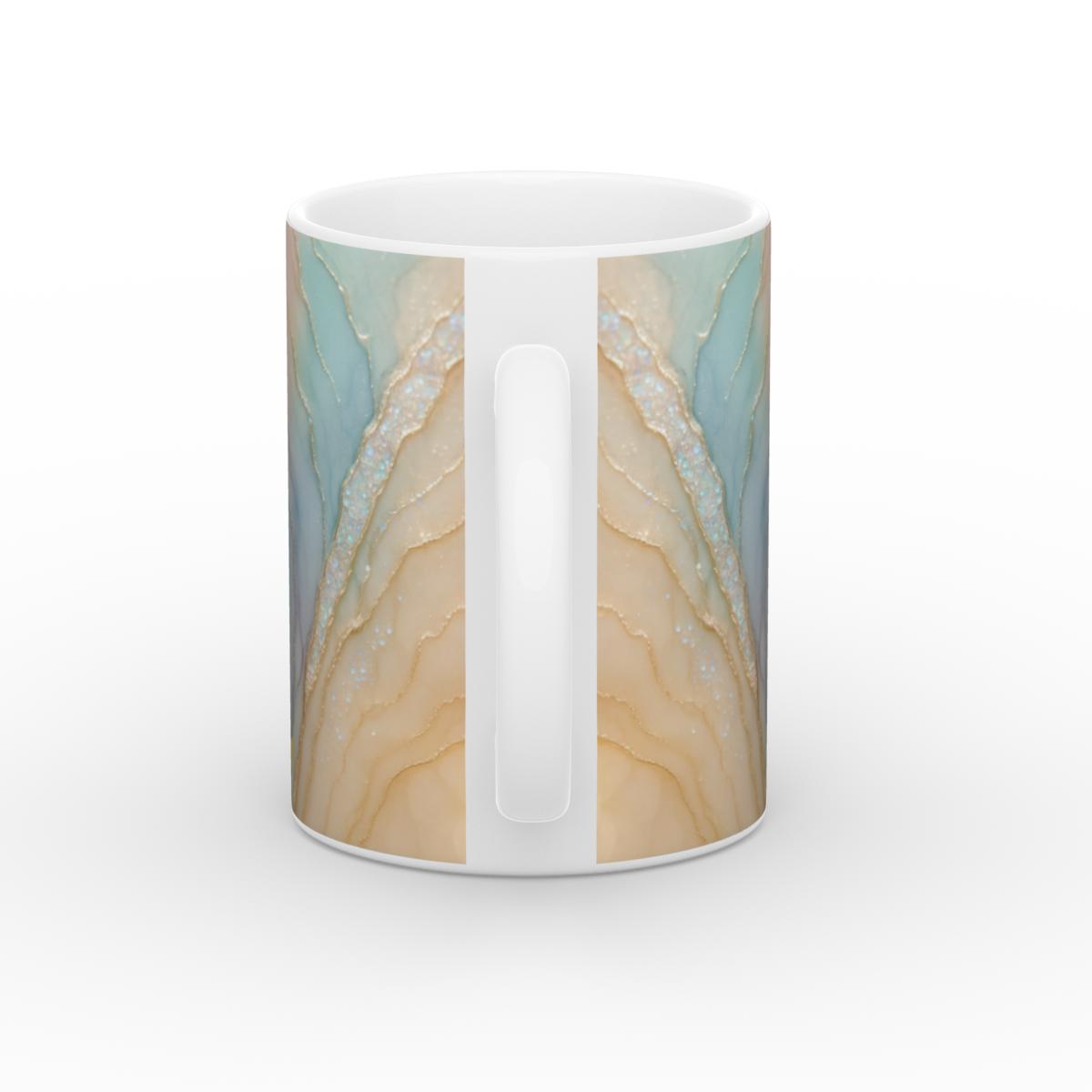 White Glossy Mug Golden Tide