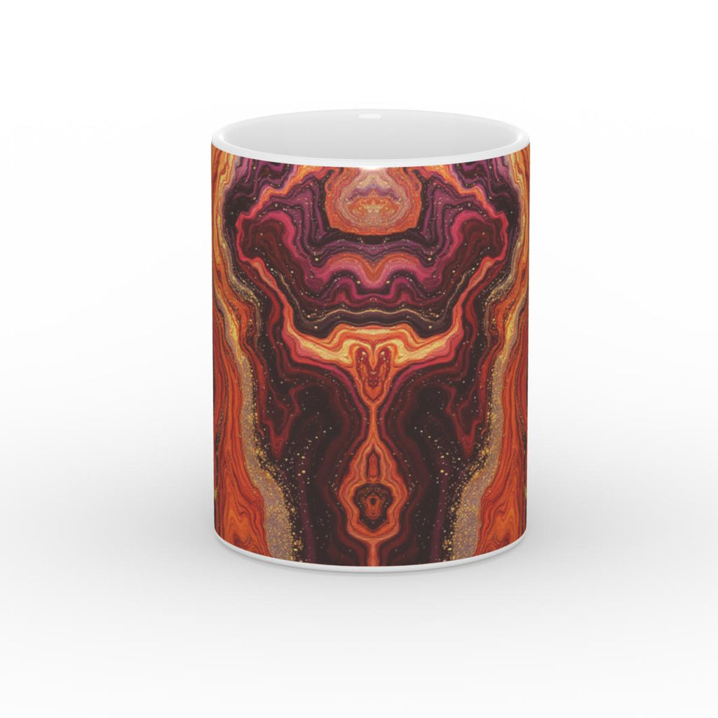 White Glossy Mug Inferno Flow