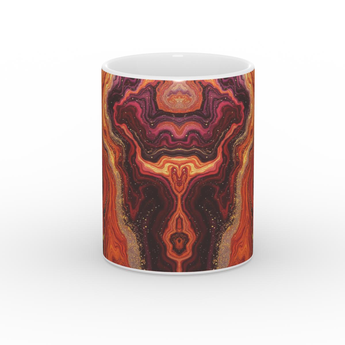 White Glossy Mug Inferno Flow