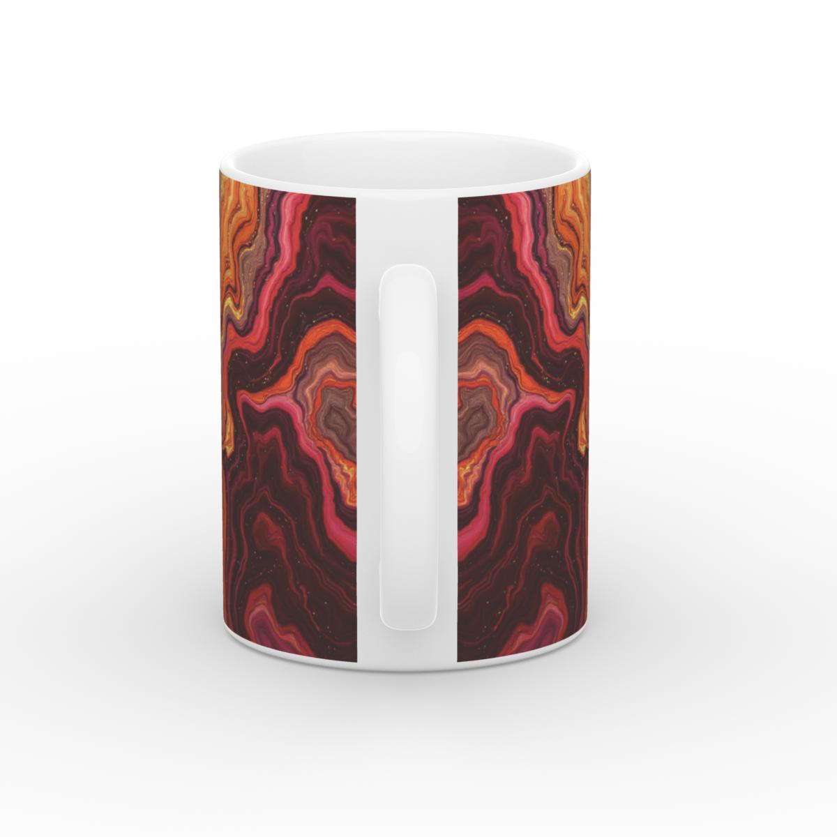 White Glossy Mug Inferno Flow