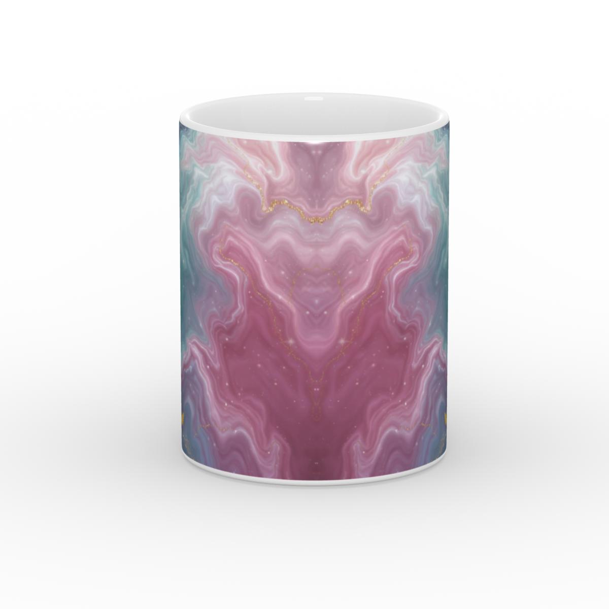 White Glossy Mug Celestial Dreams