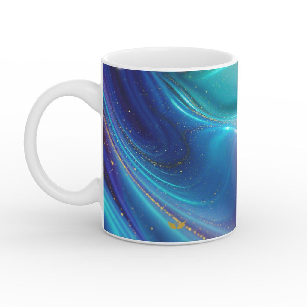 White Glossy Mug Ocean Cosmos