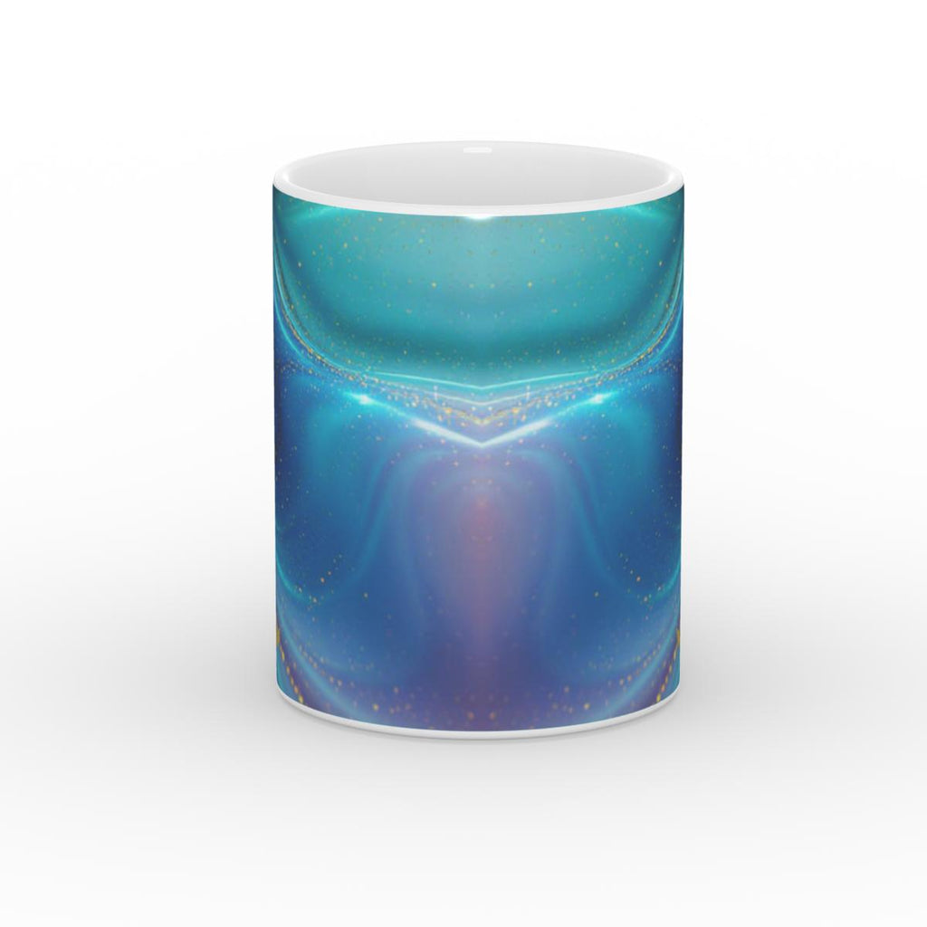 White Glossy Mug Ocean Cosmos