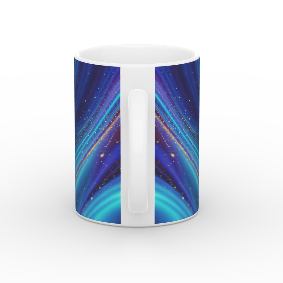 White Glossy Mug Ocean Cosmos