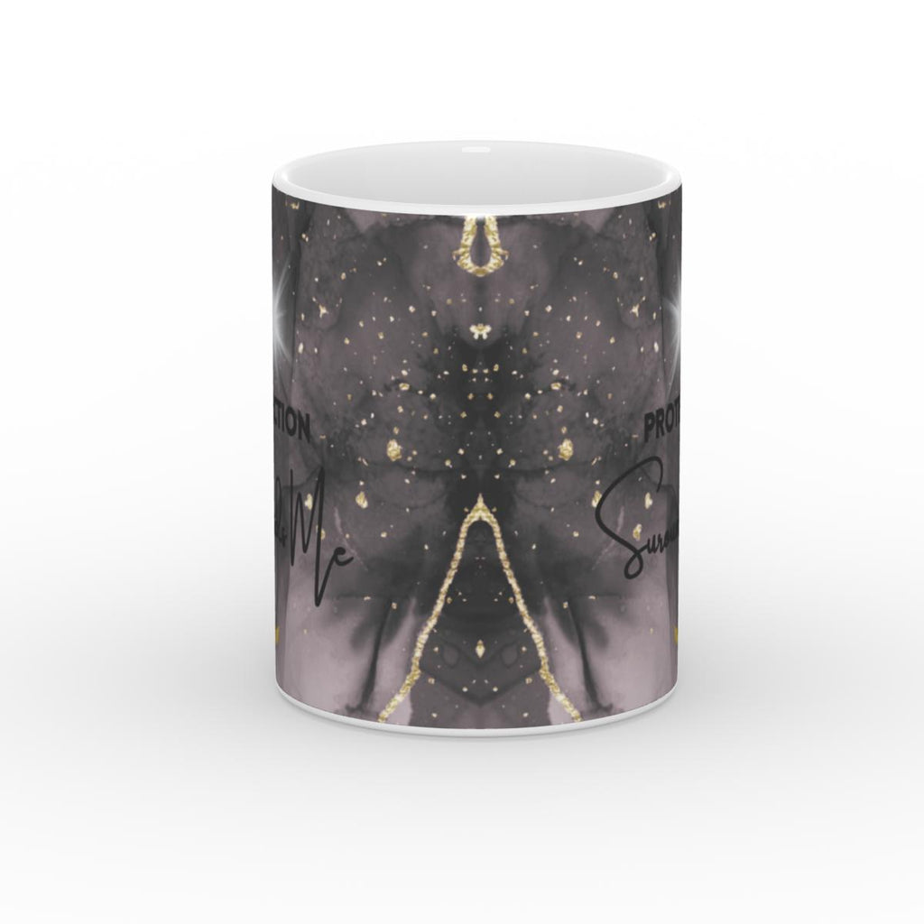 White Glossy Mug Sacred Protection