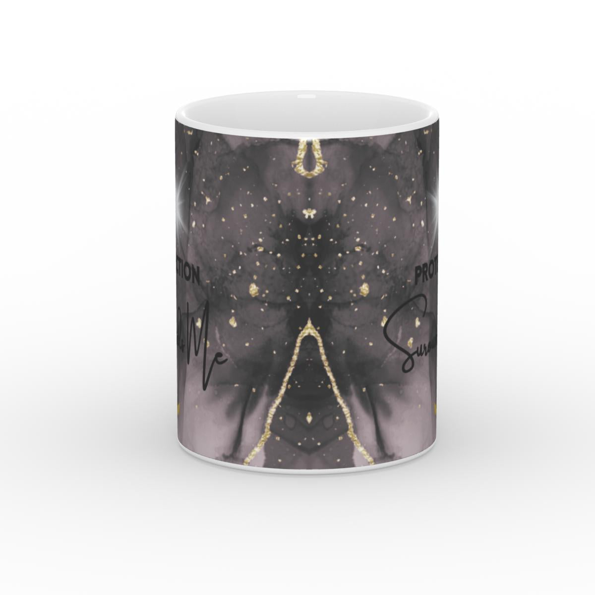 White Glossy Mug Sacred Protection