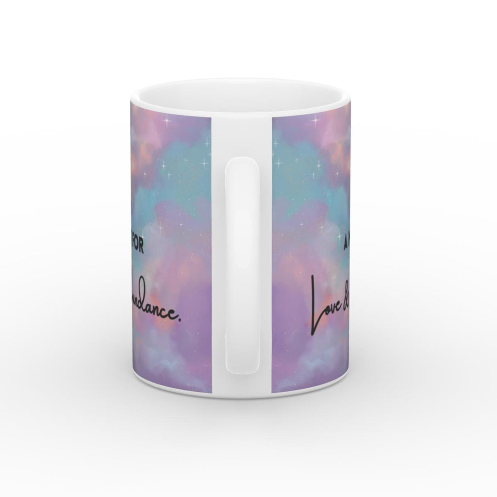 White Glossy Mug Magnet for Abundance