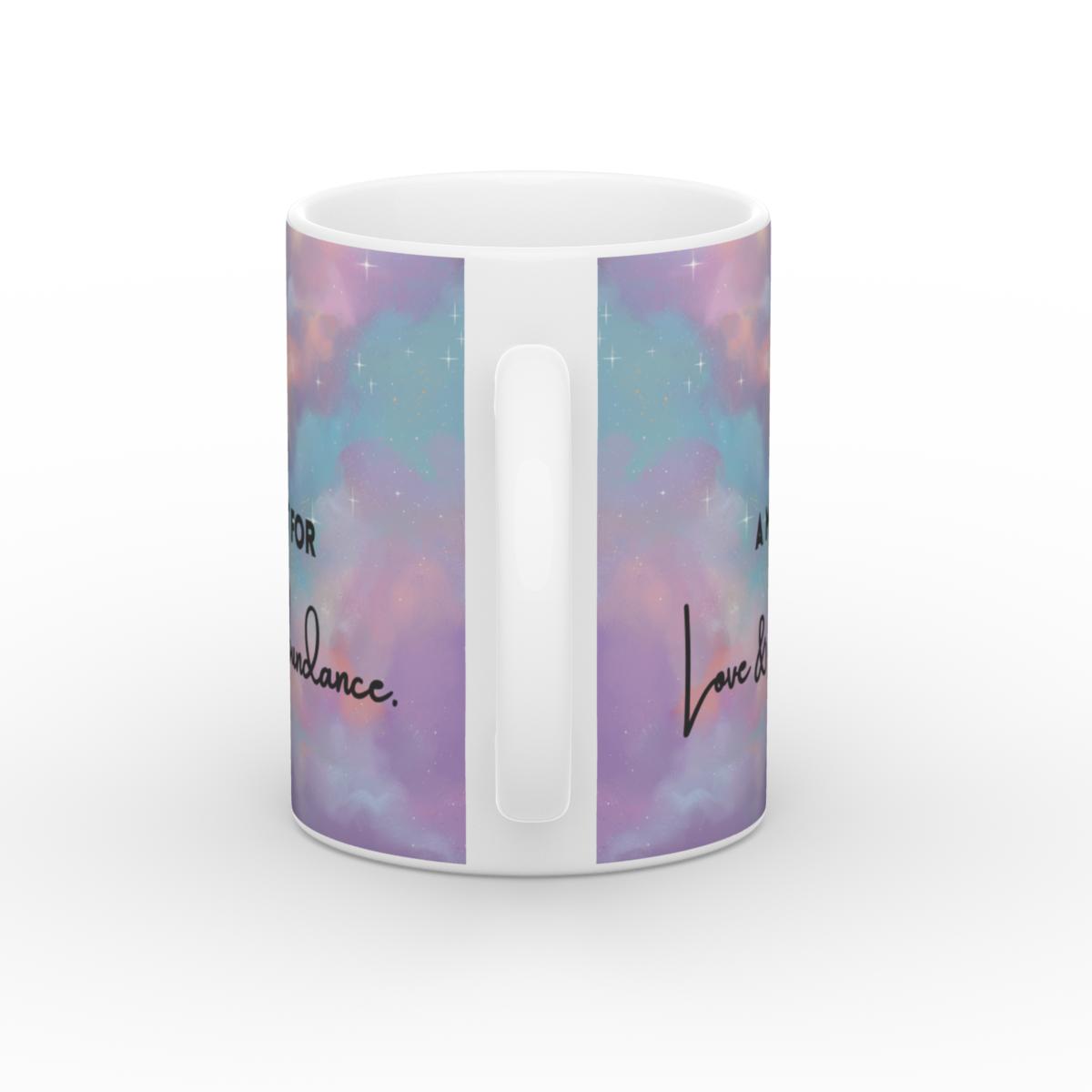 White Glossy Mug Magnet for Abundance