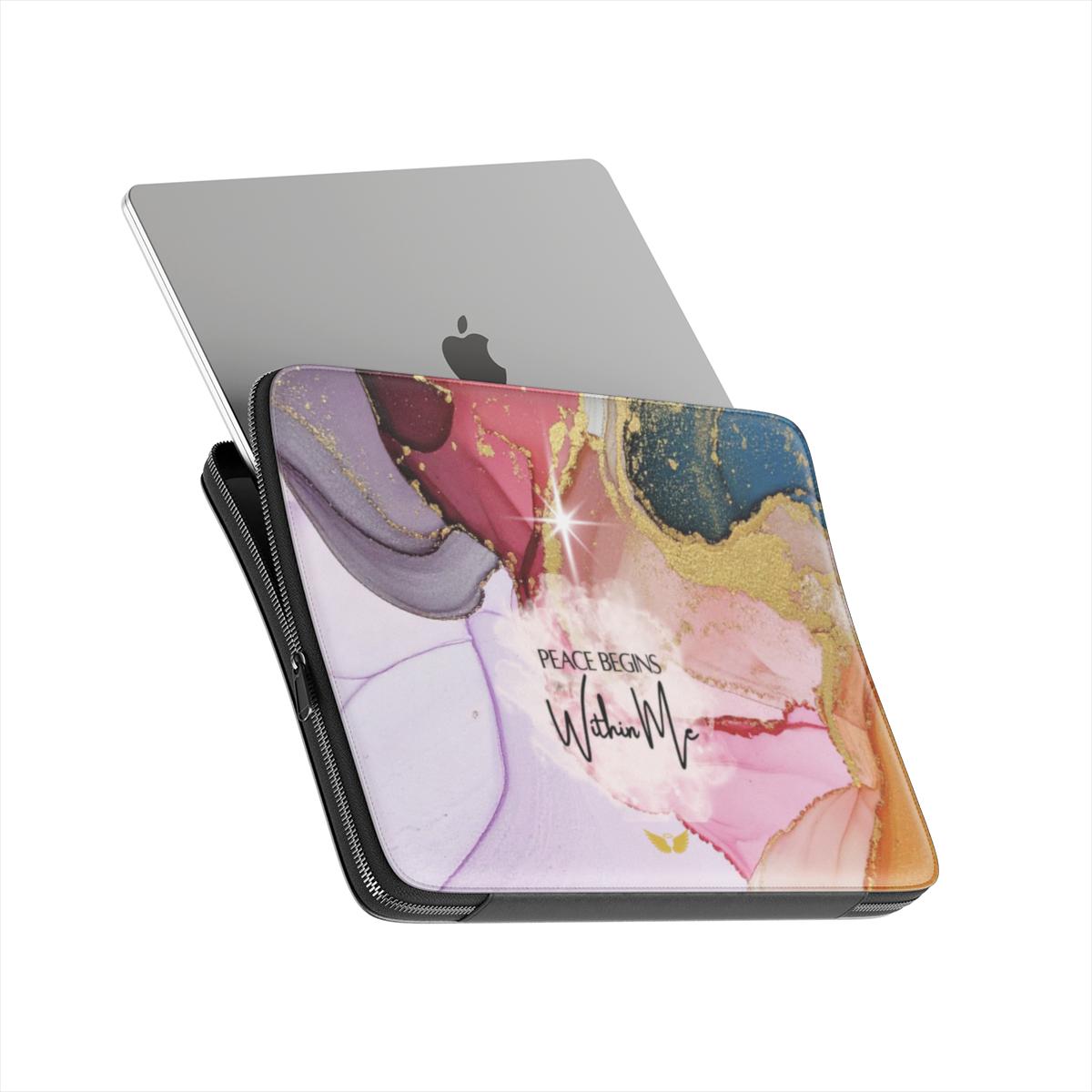 Premium Laptop Sleeve Peace Begins Within