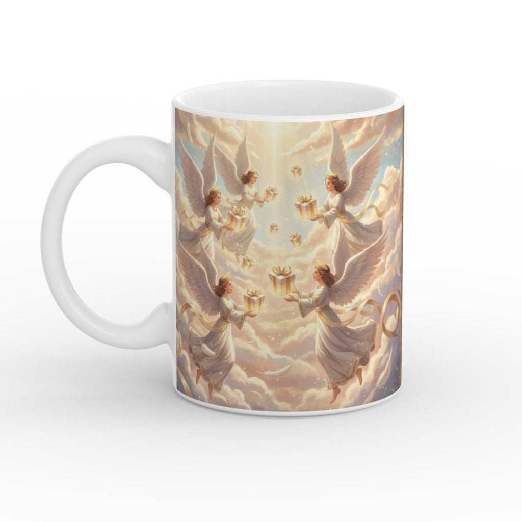 Heavenly Gift Exchange White Glossy Mug