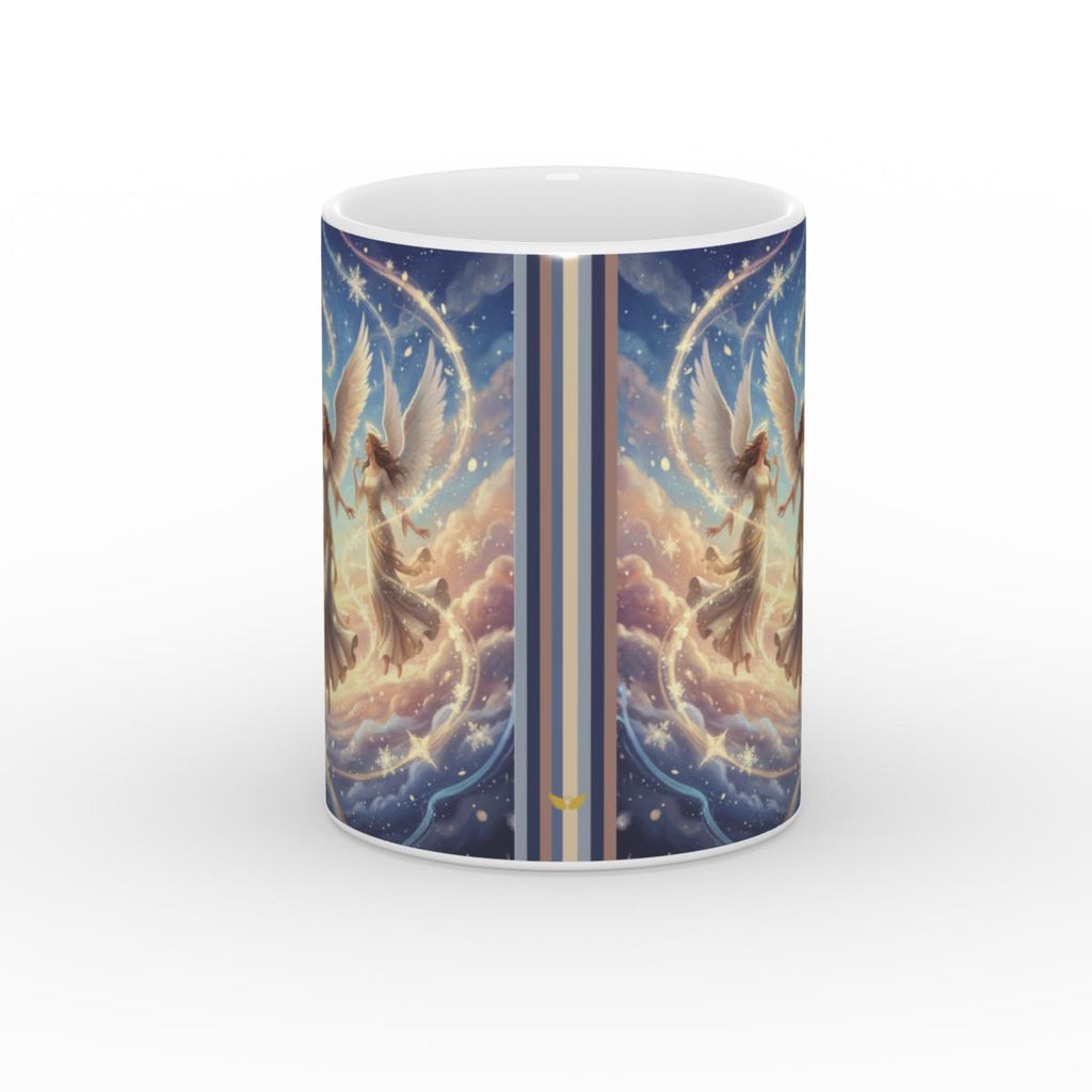 Snowflake Angel Dance White Glossy Mug