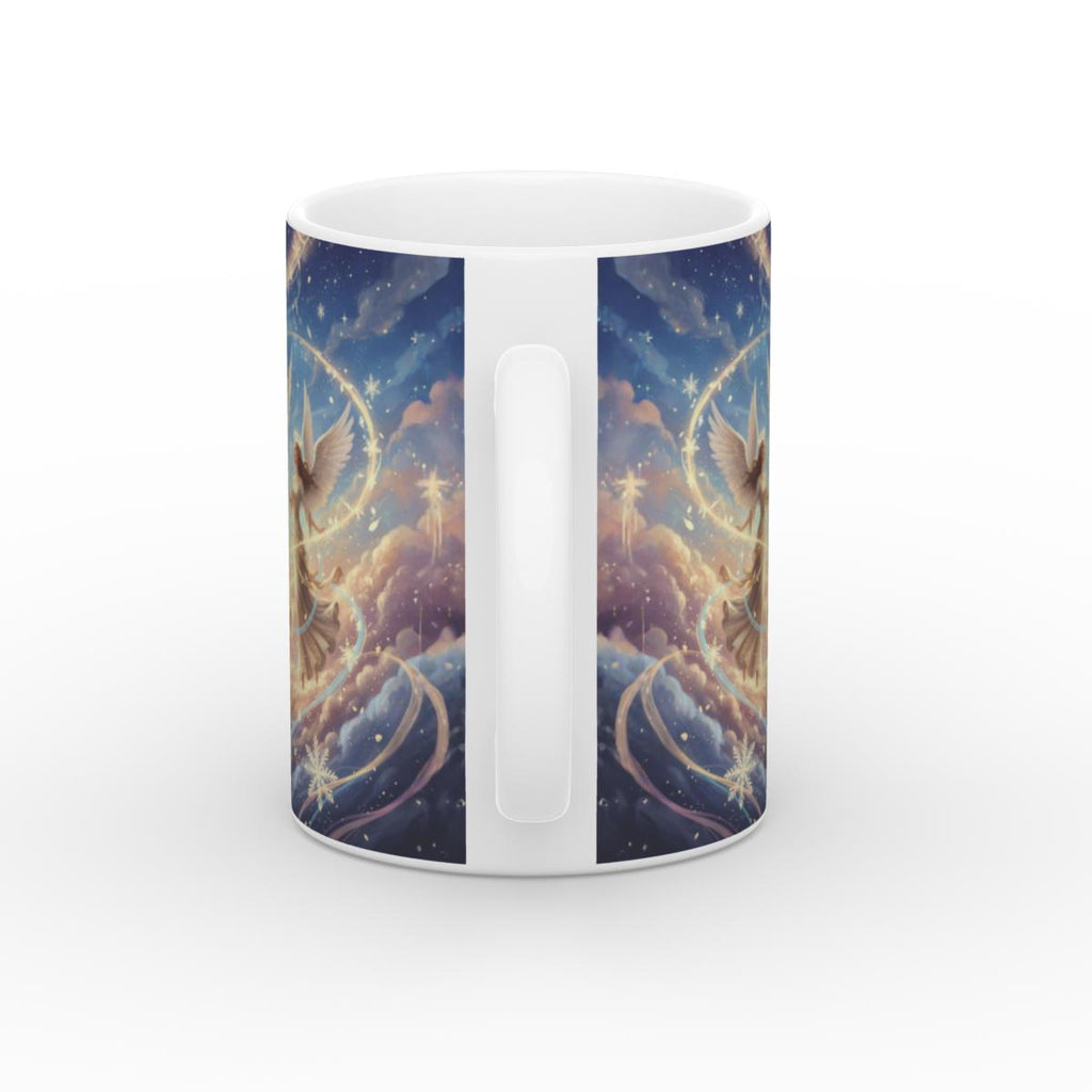 Snowflake Angel Dance White Glossy Mug